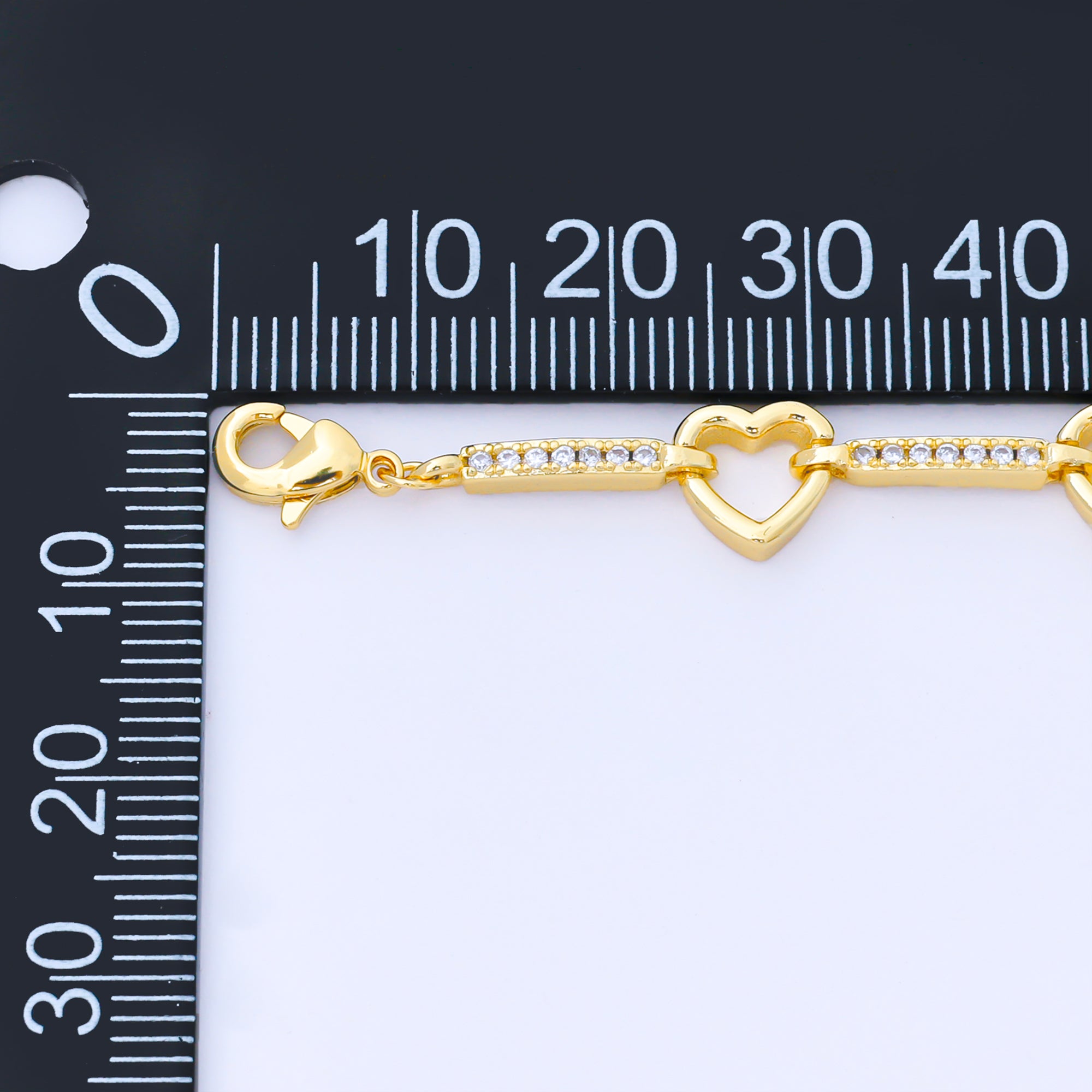 24K Gold Filled Gold Heart Link Bracelet Dainty Chain Bracelet WA-1670