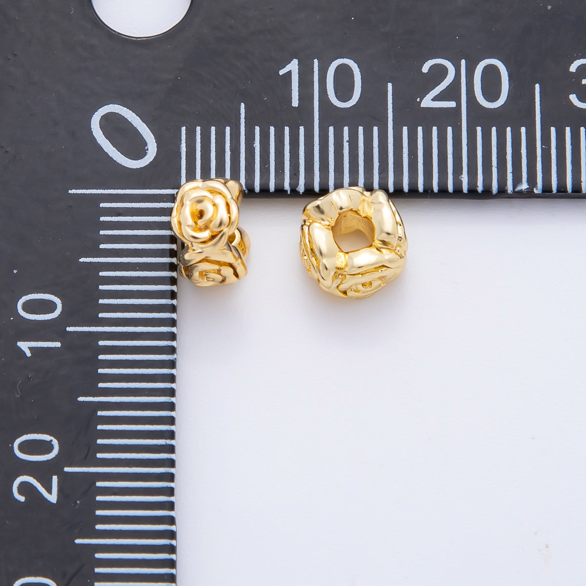 10pcs 18K Gold Filled 7mm Tiny Floral Rose Flower Bead Spacer | AF-A1081