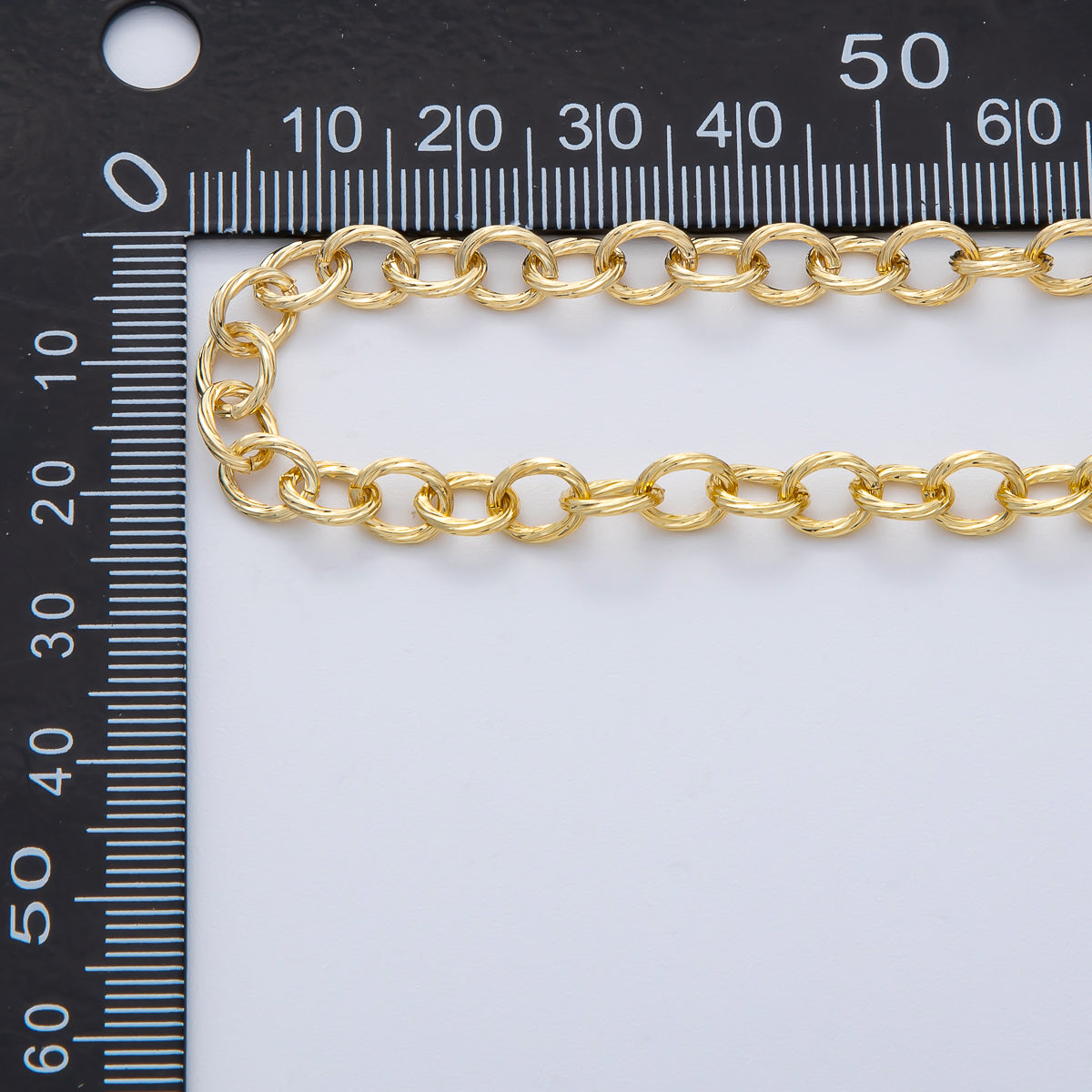 16K Gold Filled 7mm x 6mm Round Cable Unfinished Chain by Yard | Roll-1766