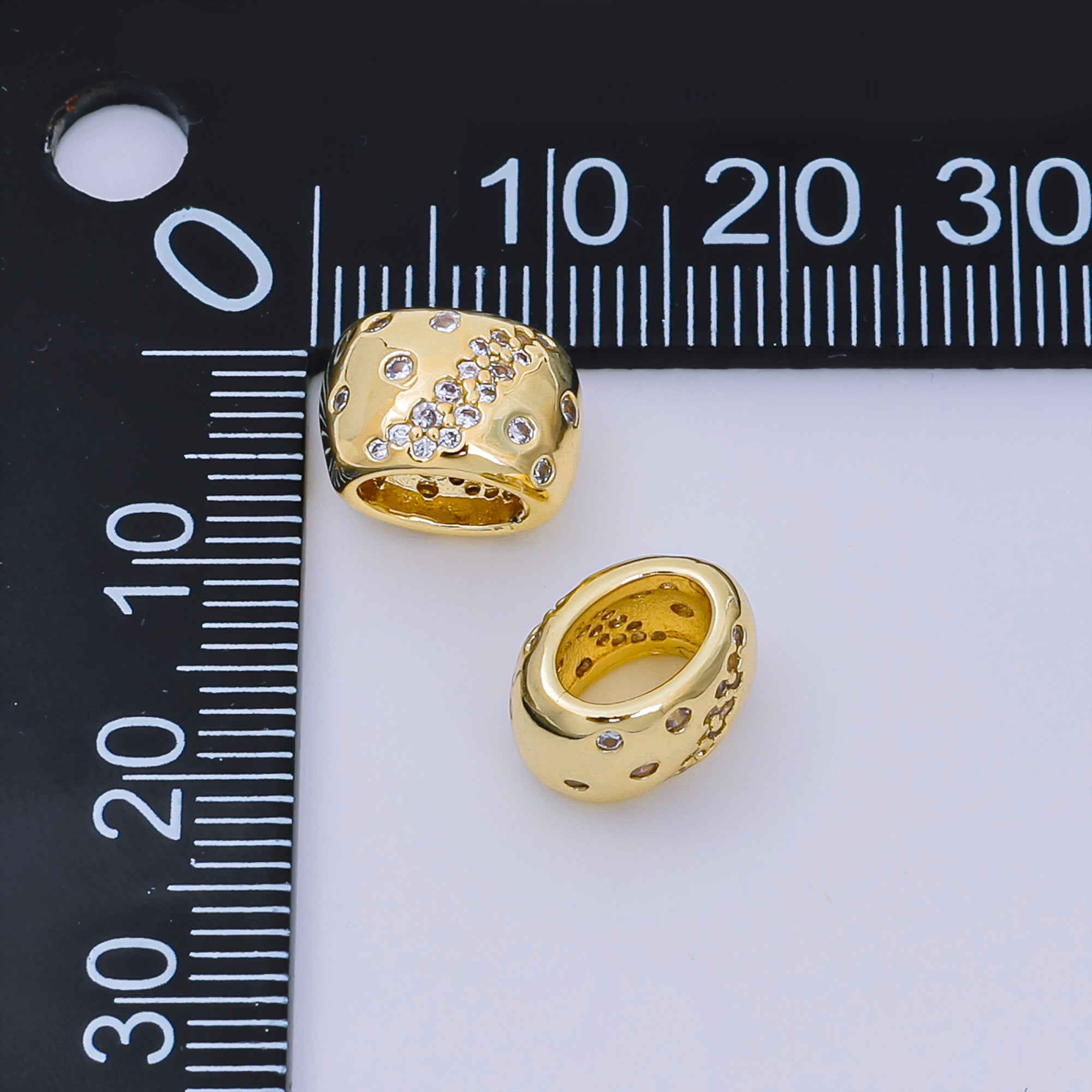 24K Gold Filled Micro Paved CZ The Galaxy Bead Spacer | B-927