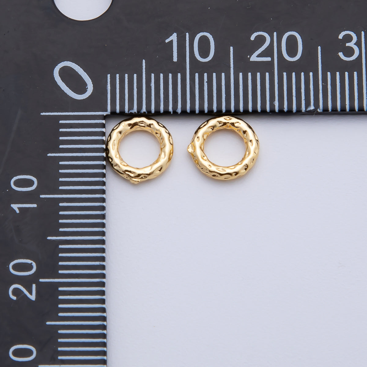 18K Gold Filled 8mm Hammered Style Round Beads | B328