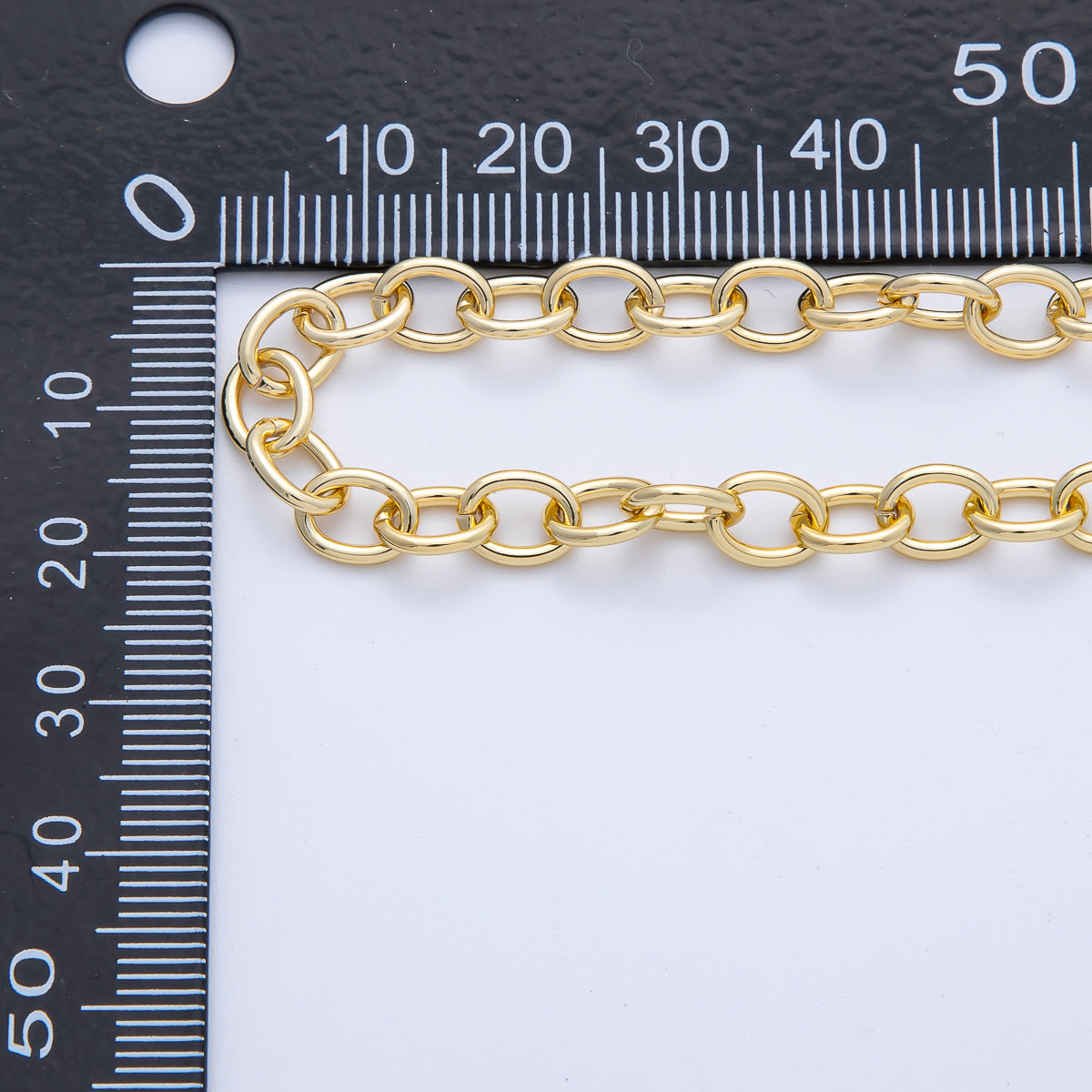18K Gold Filled 6mm x 7.8mm Minimalist Cable Unfinished Chain by Yard | Roll-1809