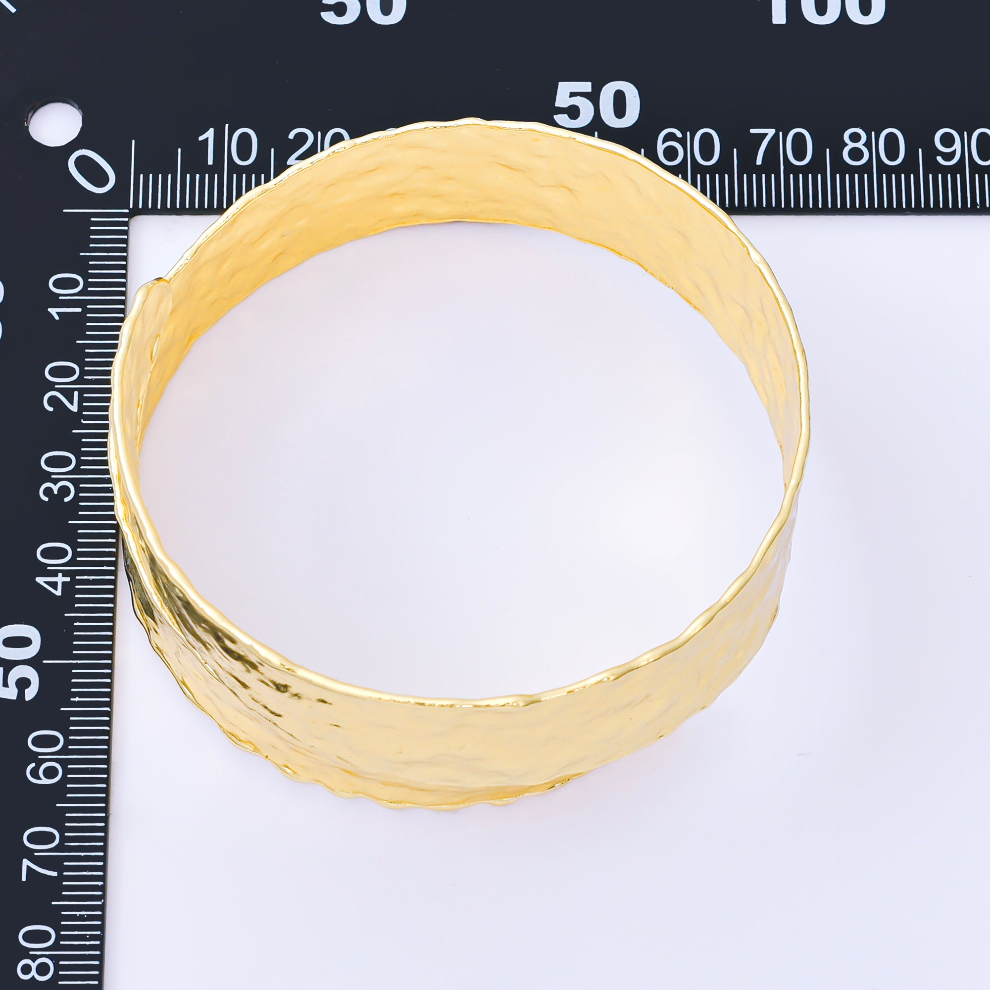 24K Gold Filled Hammered Twisted Twin Bangle Bracelet | WA1493