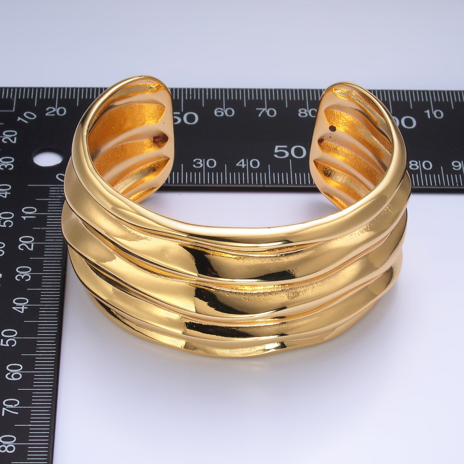 24K Gold Filled Chunky Cuff Band Bangle Bracelet | WA-3976