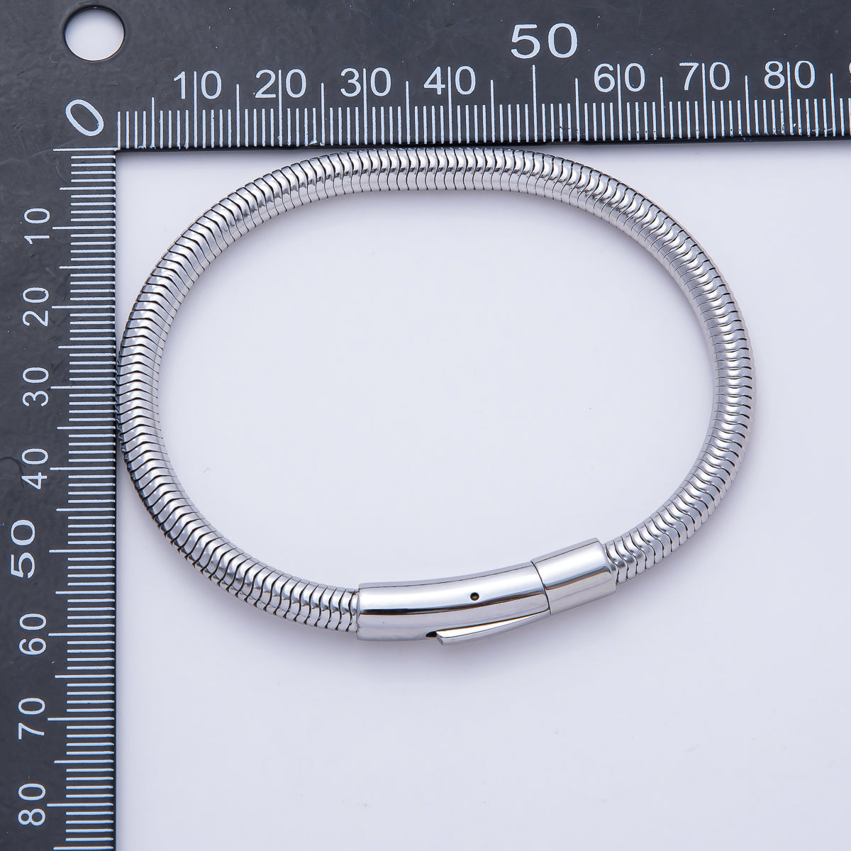 Stainless Steel 5mm Minimalist Snake Chain 8 Inch Bracelet | WA-1378