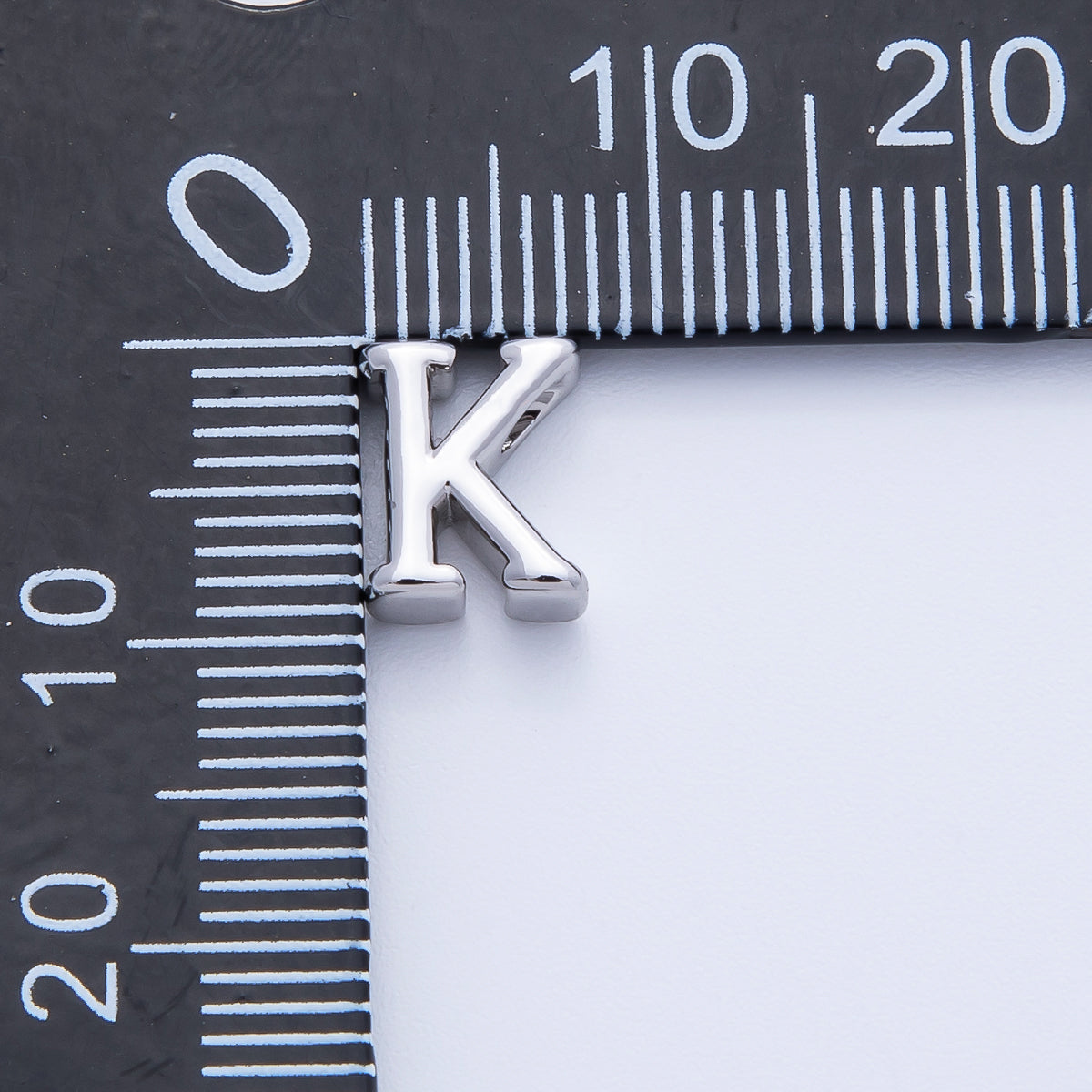 Rhodium Plated 8.5mm Minimalist Greek Initial Alphabet Letter Personalized Bead | AF248 - AF259