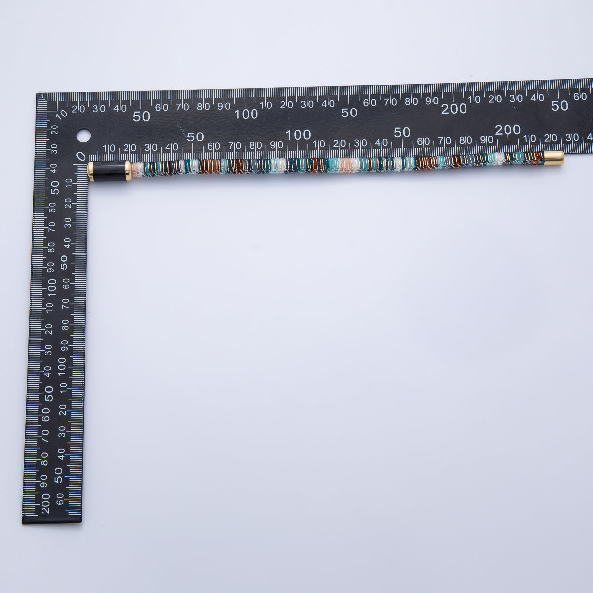 10mm Multicolor Gold-Lined Embroidered Fabric Cord 8.86 Inch Bracelet | WA-3964