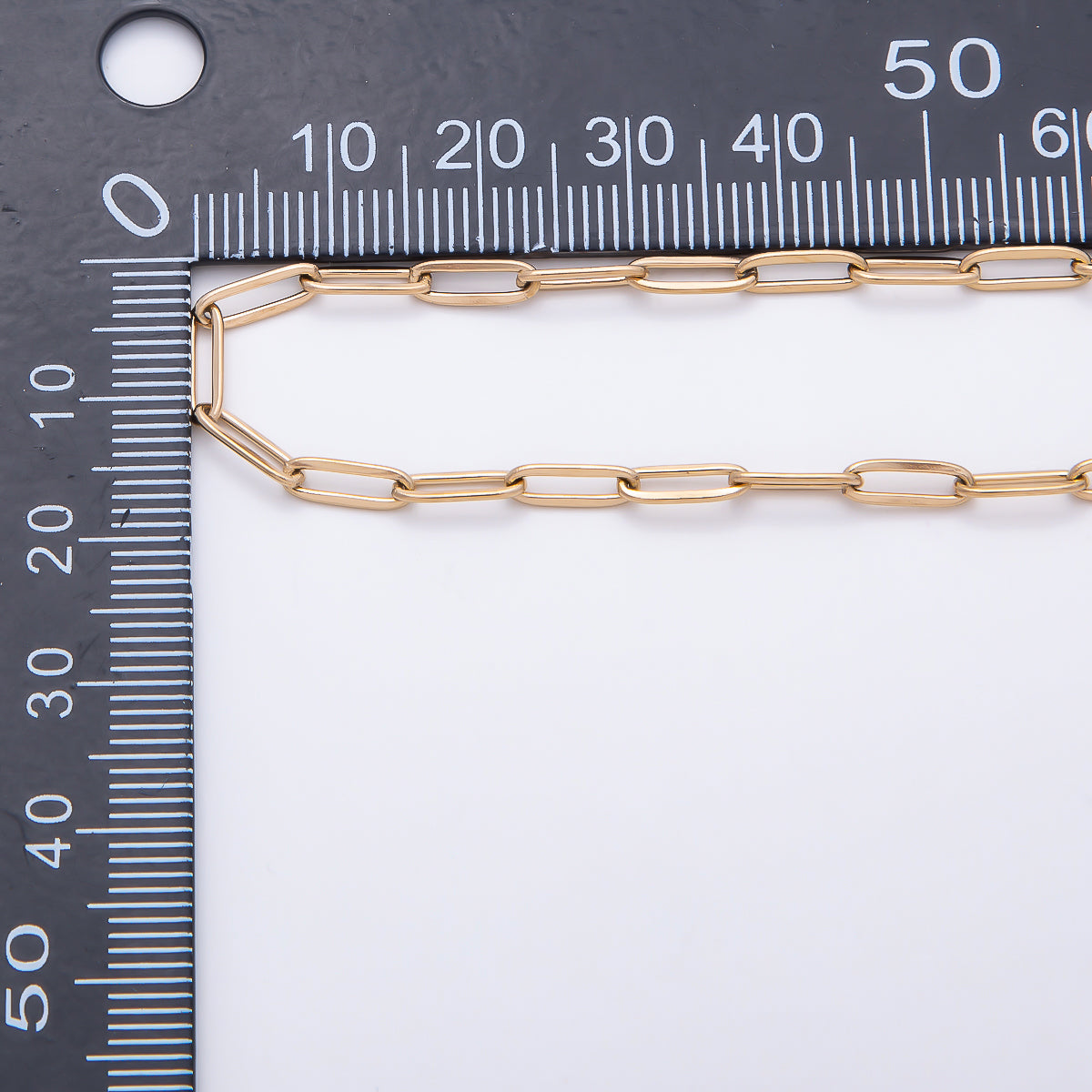 PVD Gold Stainless Steel 8.8mm x 3mm Minimalist Paperclip Unfinished Chain by Yard | Roll-01892