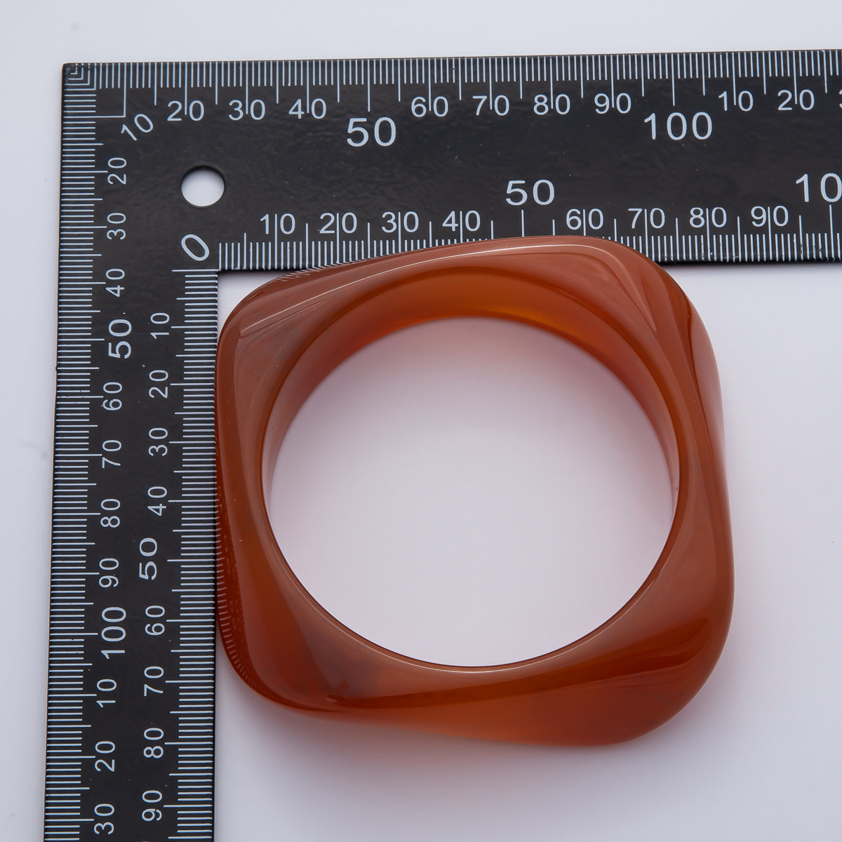 82mm Brown, Green, Red Resin Minimalist Square Bangle Bracelet | WA-1122