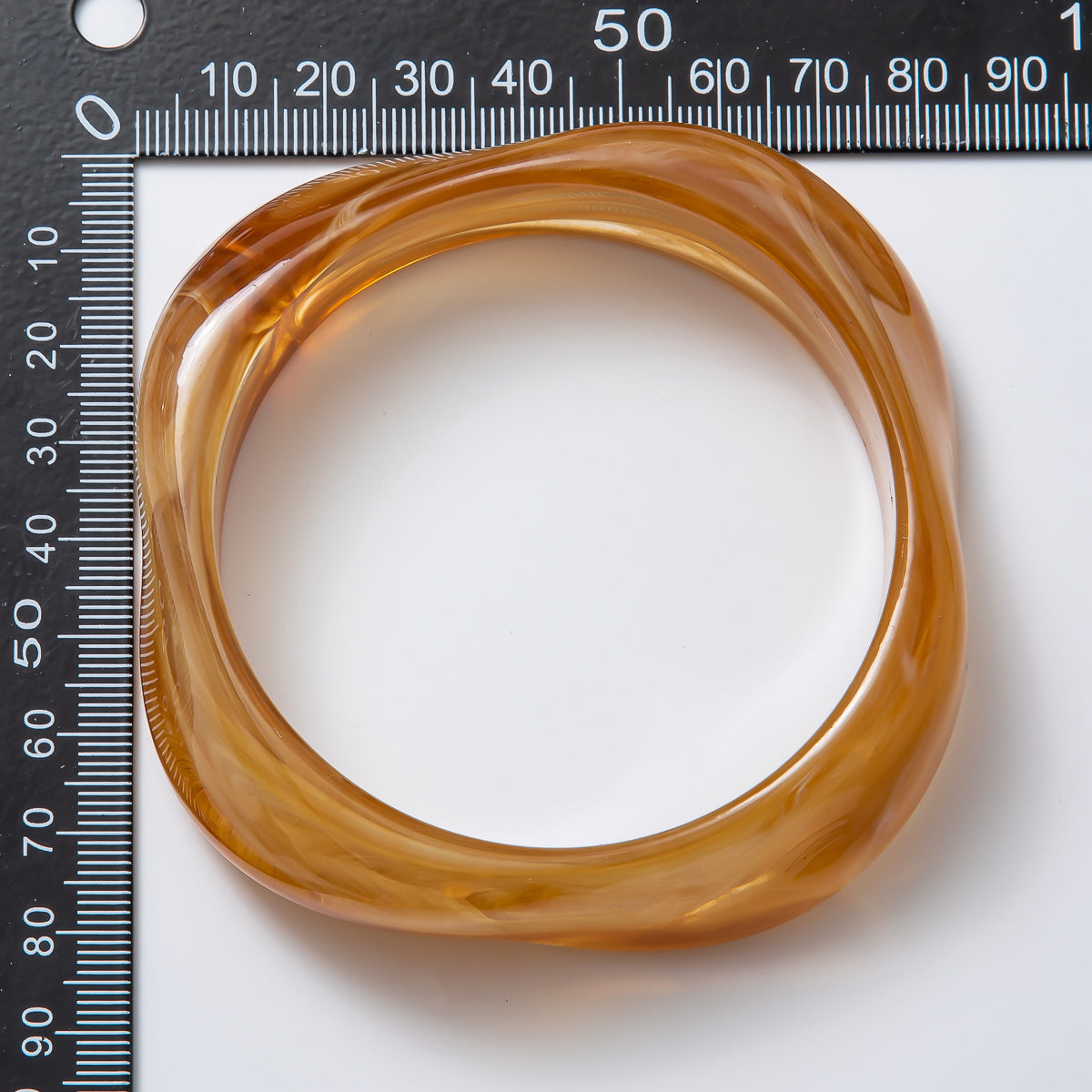 PRE-ORDER : 83mm Black, White, Brown Resin Irregular Freeform Round Bracelet  | WA-3417 WA-3418 WA-3421 WA-3422, WA-3425 - WA-3427