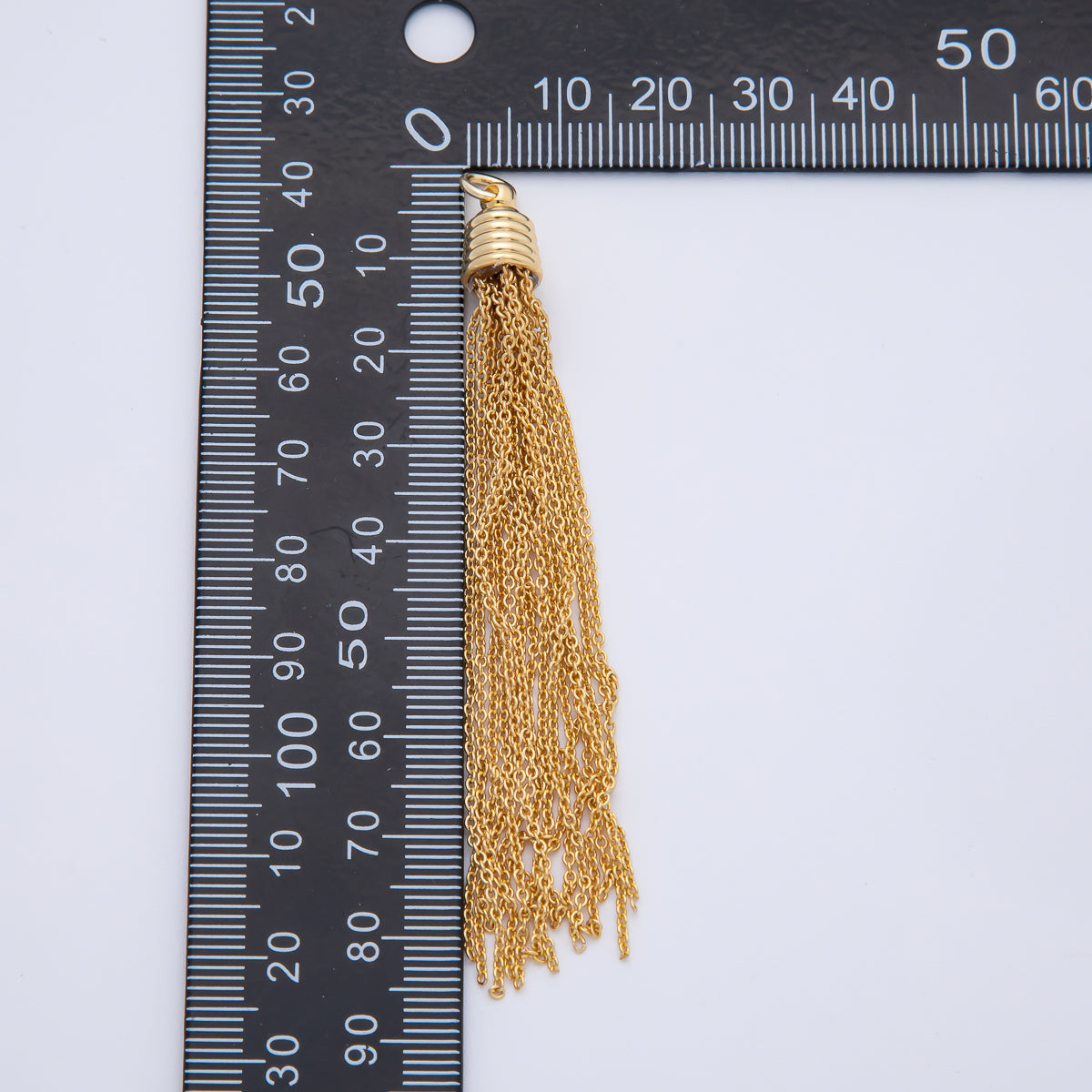 18K Gold Filled 84mm Ethnic Cone Cap Long Tassel Cable Chain Drop Charm | AF1401