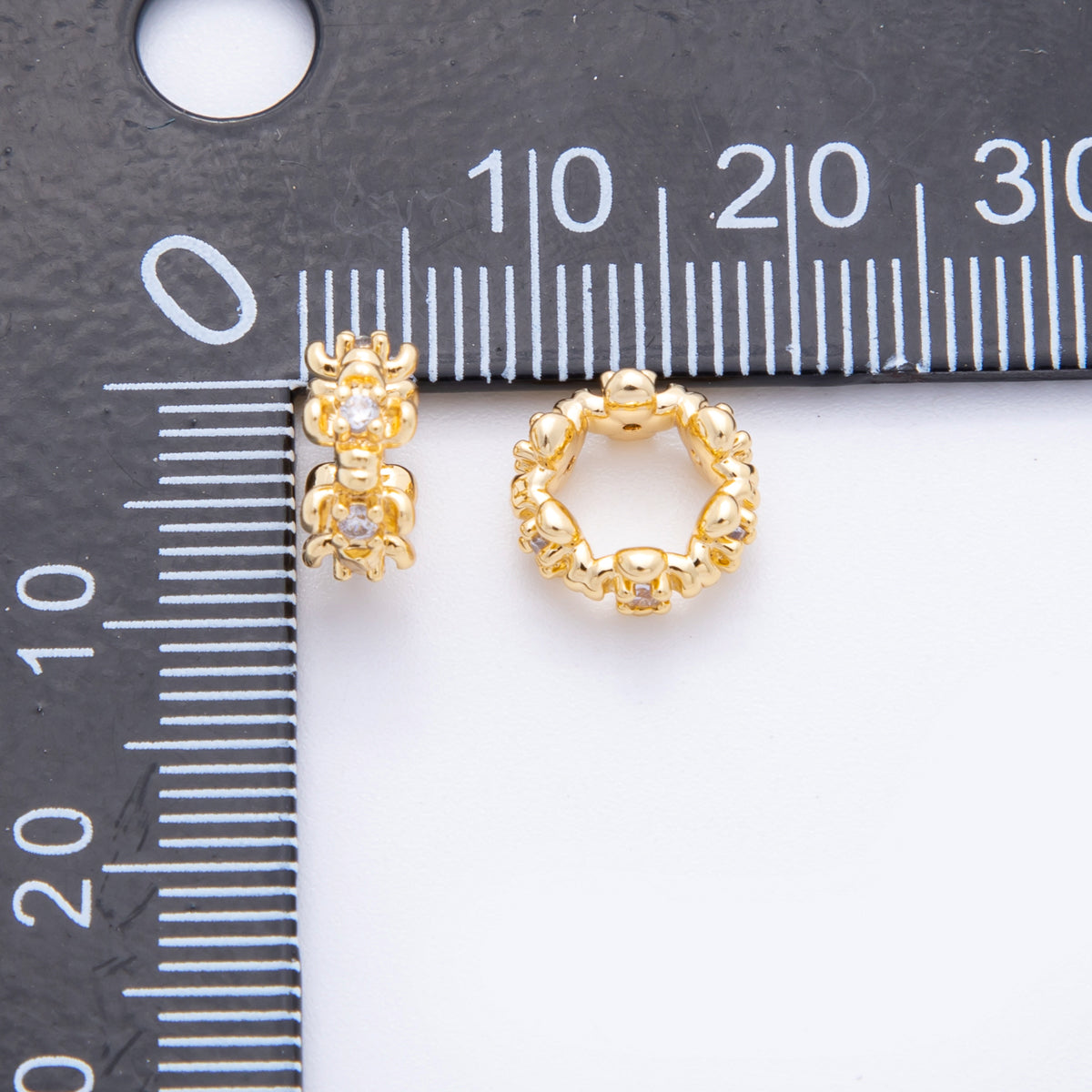 18K Gold Filled 9.3mm Molten Daisy Flower Thin Rondelle Bead Spacer | AF1040