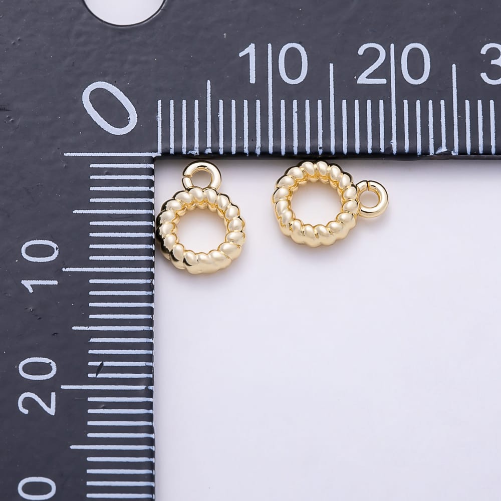 16K Gold Filled 9.5mm Chubby Croissant Drop Rondelle Bail Findings in Gold & Silver | Findings-00662 Findings-00663