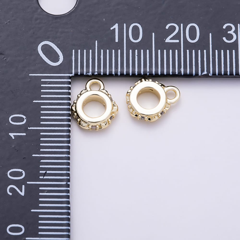 16K Gold Filled 9.5mm Celestial Star Minimalist Drop Rondelle Bail Findings in Gold & Silver | Findings-00644 Findings-00645