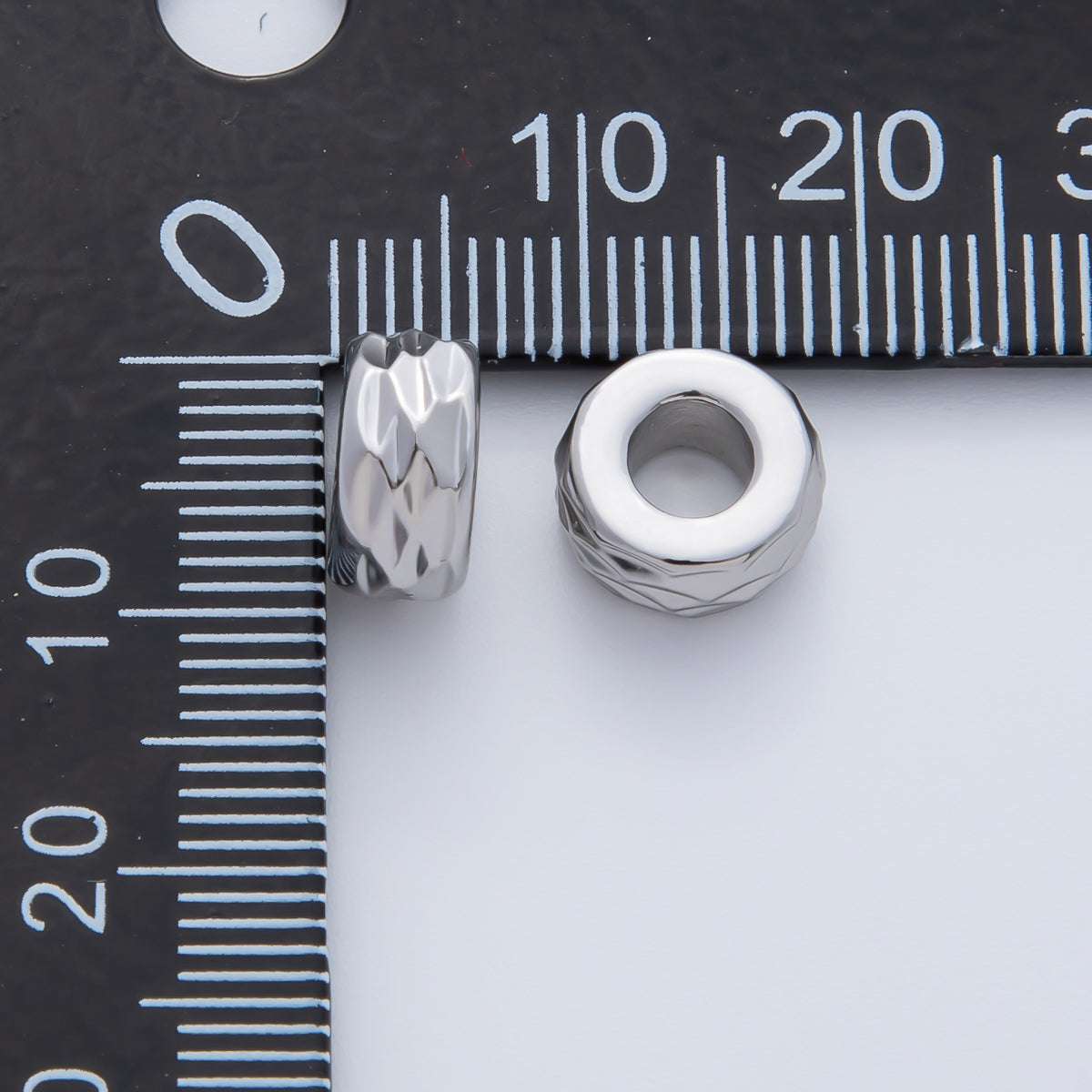 18K Gold Filled 9.6mm Minimalist Textured Spacer Bead | B537