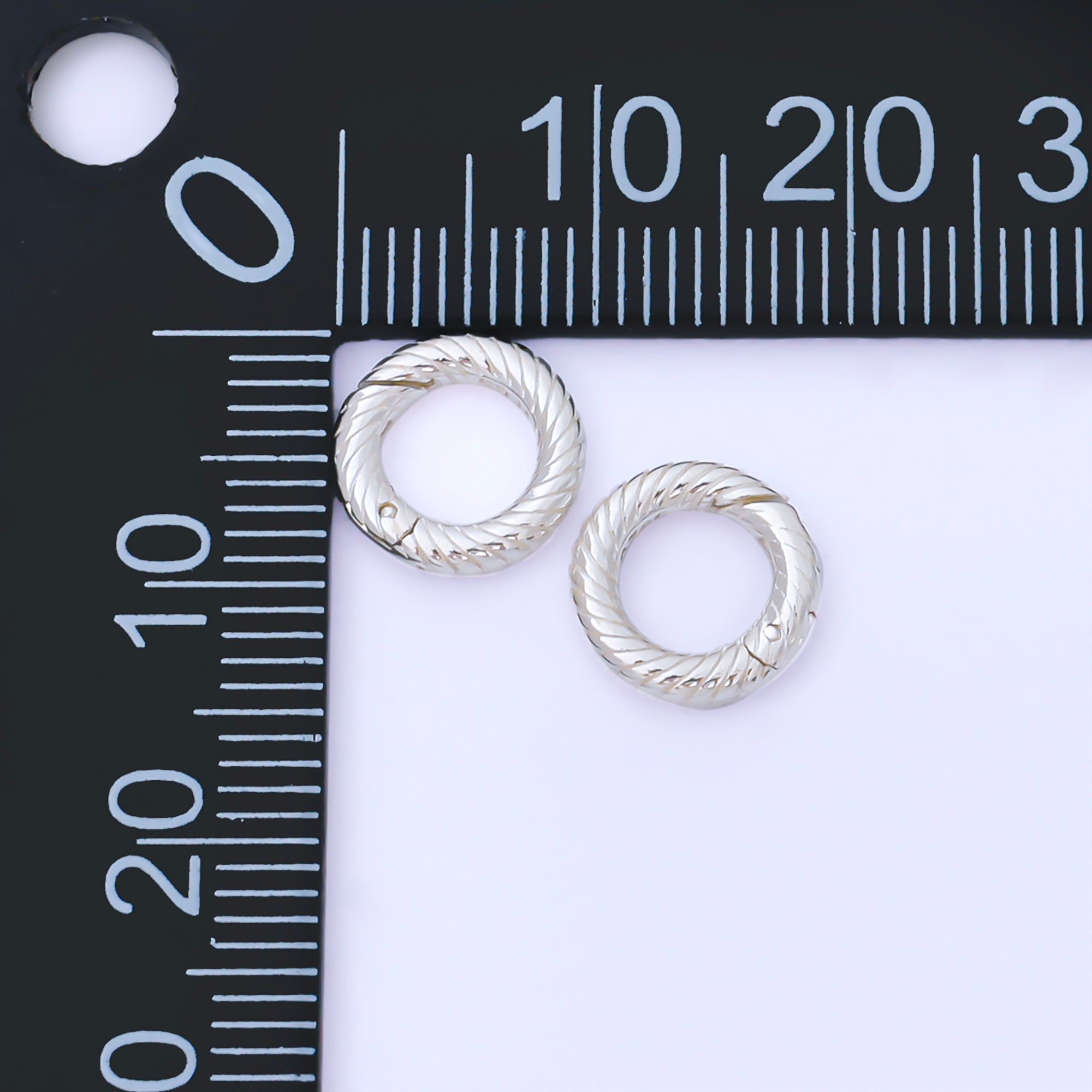 S925 Sterling Silver 10mm Swirl Circle Push Gate Clasp Closure Finding | SL-696