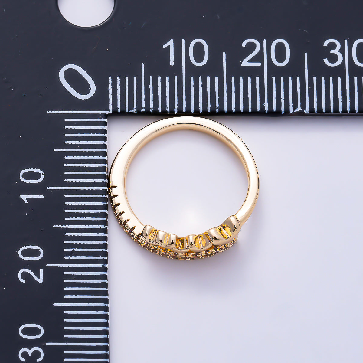 16K Gold Filled Micro Paved CZ Multiple Heart Adjustable Pinky Ring | Rings-00387