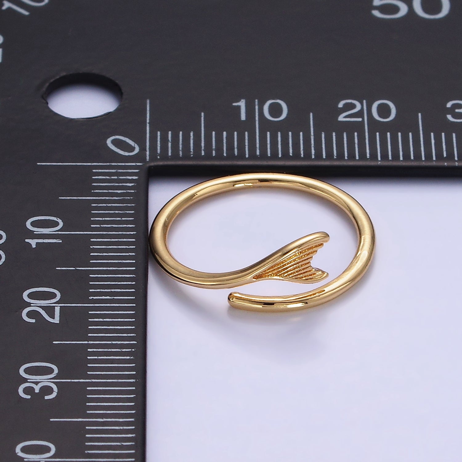 24K Gold Filled Minimalist Fish Tail Ring | O1262