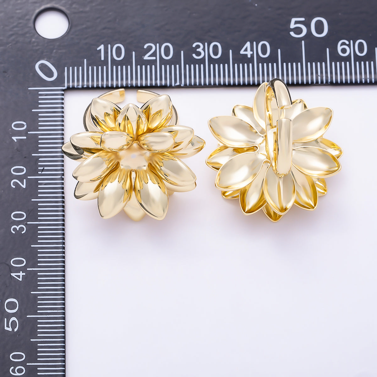 16K Gold Filled Minimalist Spiked Blooming Flower Ring | Rings-00306