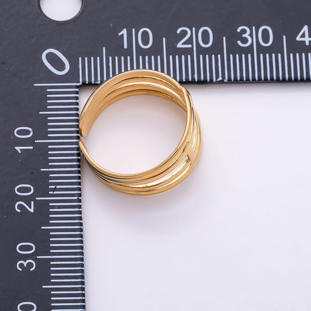 16K Gold Filled Minimalist Molten Multiple Band Ring in Gold & Silver | Rings-00431 Rings-00432