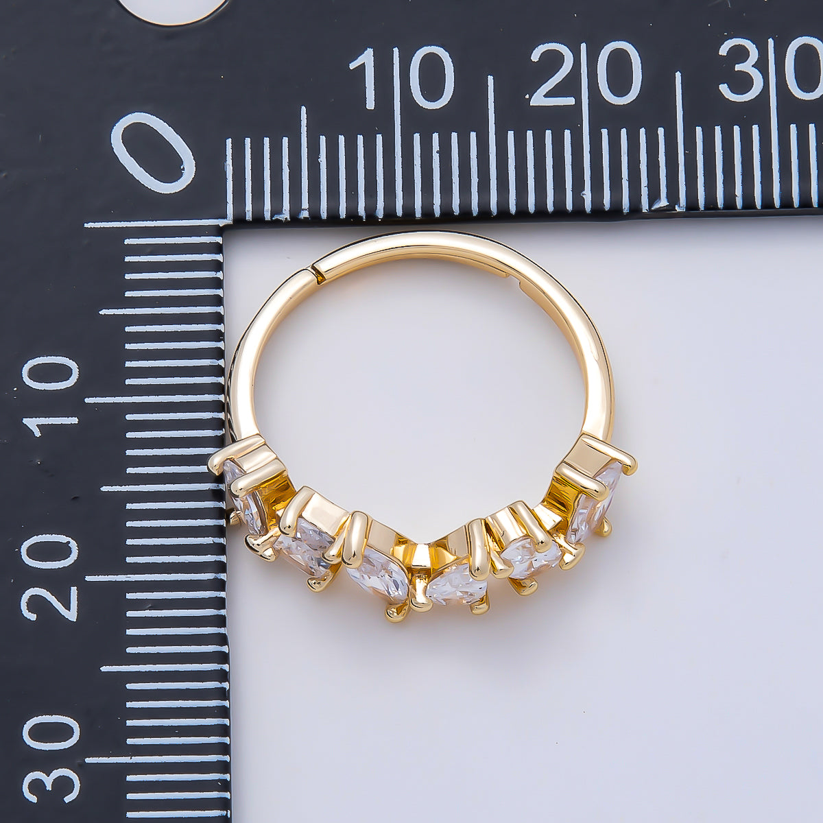16K Gold Filled Clear CZ Multi Cluster Ring in Gold & Silver | Rings-00151 Rings-00152