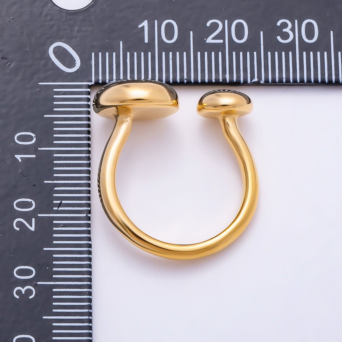 PVD Gold Stainless Steel Double Molten Round Minimalist Wrap Ring | Rings-00312