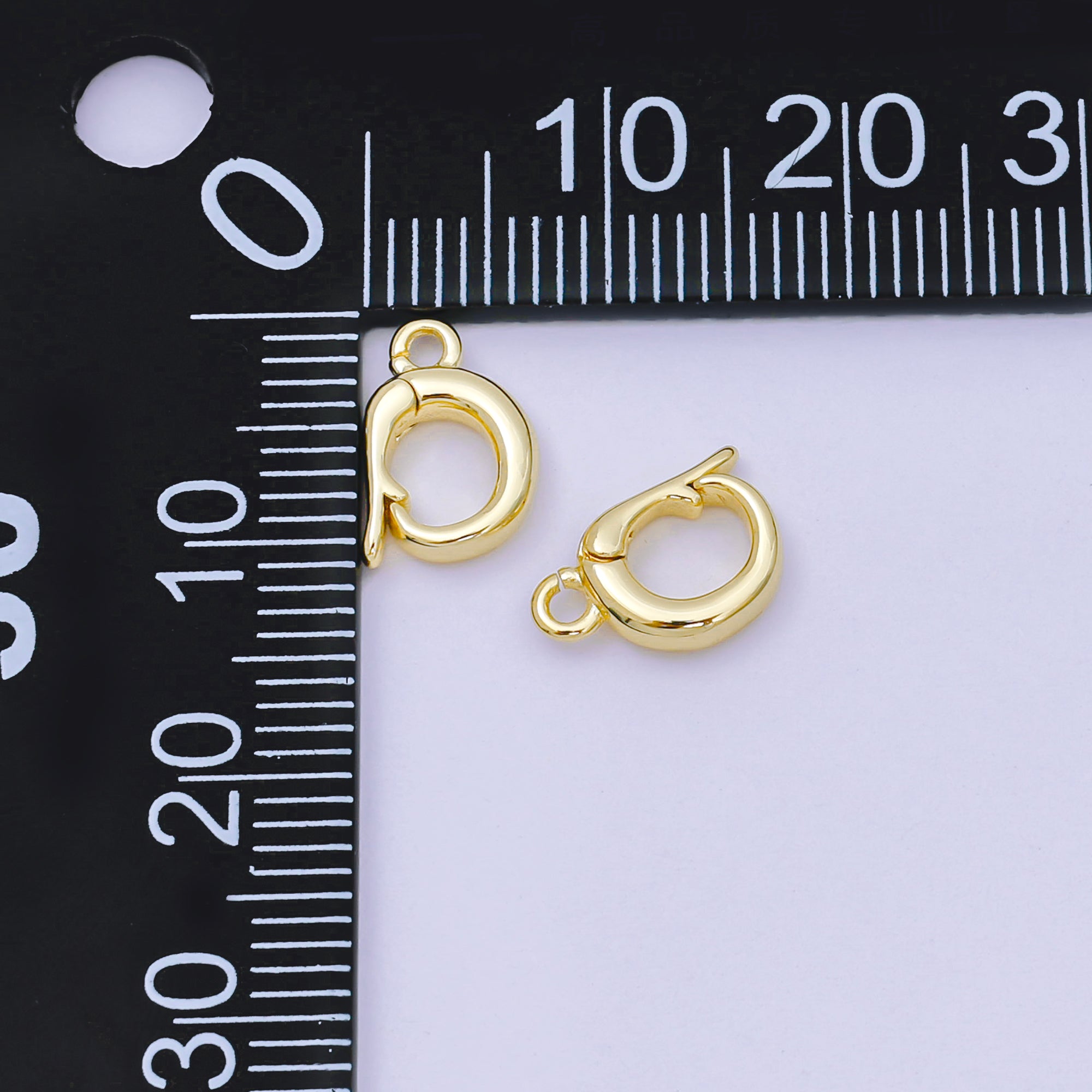 14K Gold Filled 11mm Dainty Bail Clasp Open Charm Finding in Gold & Silver | Z1340