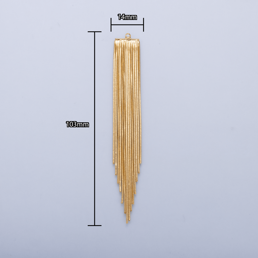 24K Gold Filled 103mm Minimalist Multi Strand Snake Chain Drop Charm Findings | Findings-00186