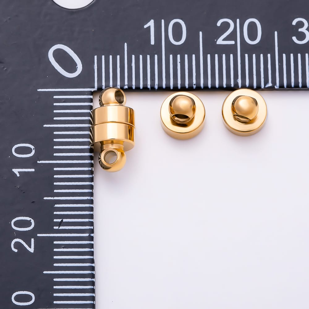 Stainless Steel 6mm Magnetic Minimalist Cylinder Loop Clasp Findings | Findings-00635