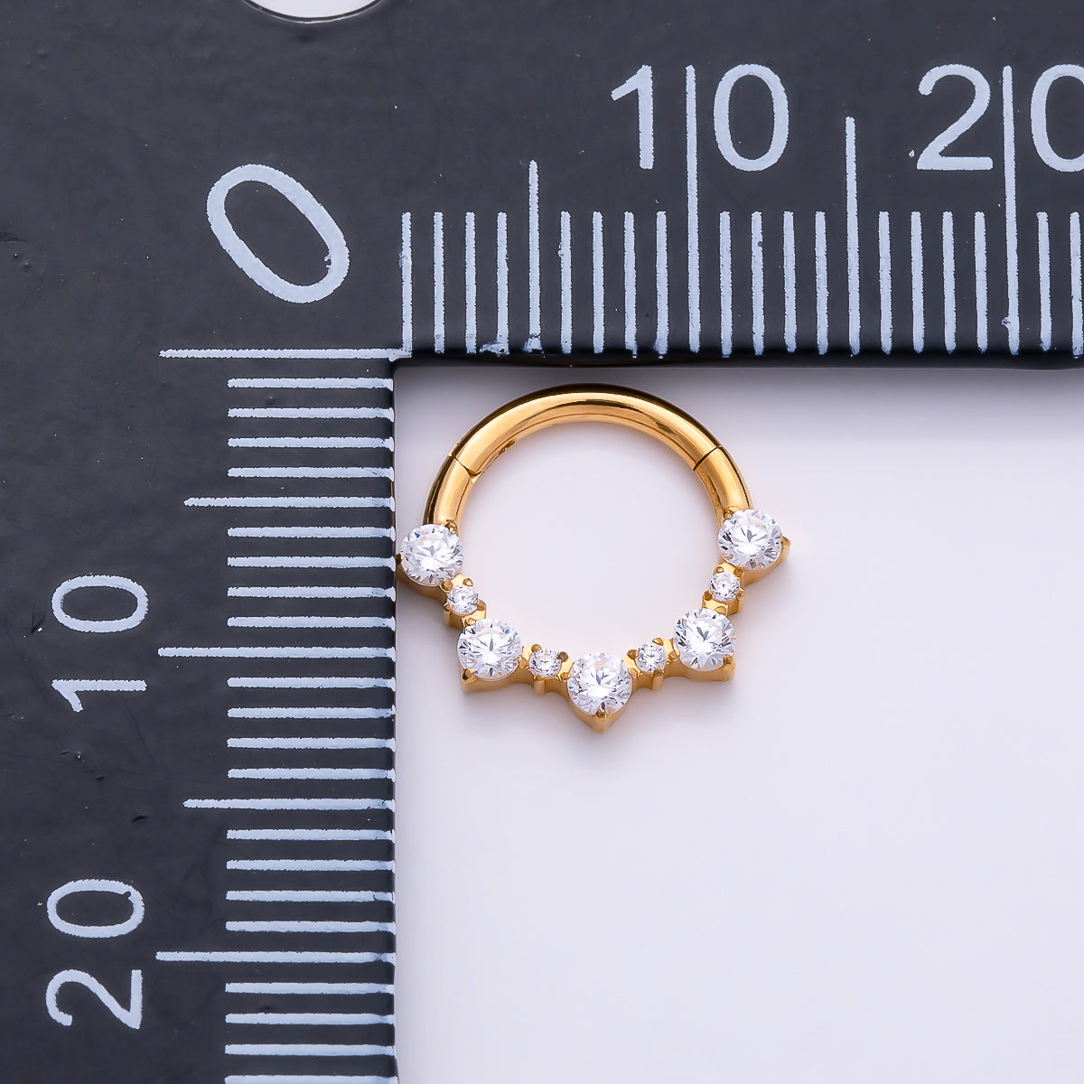 Stainless Steel 12mm Clear CZ Cluster Pull Gate Round Finding | Findings-00200