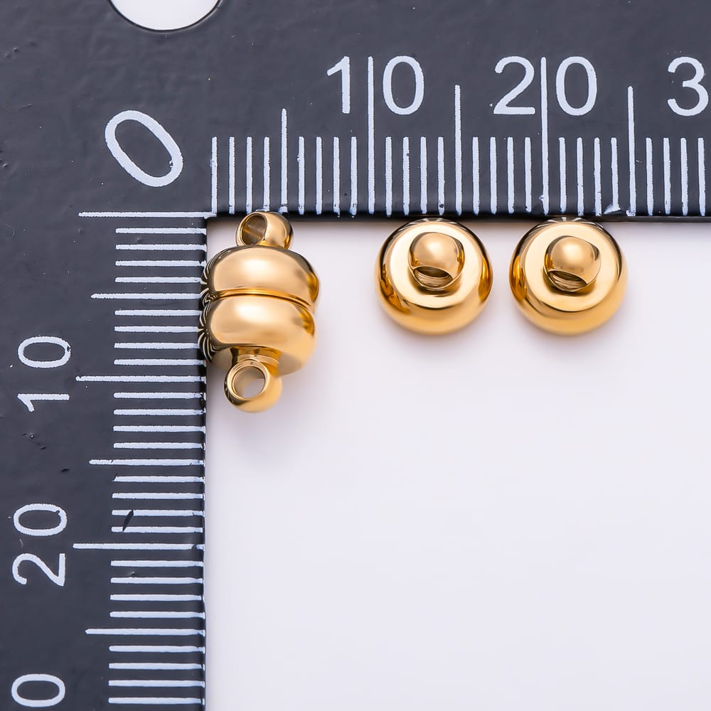 Stainless Steel 7mm Magnetic Minimalist Rondelle Loop Clasp Findings | Findings-00636
