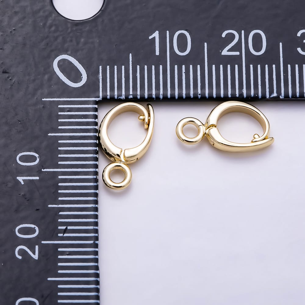 16K Gold Filled 13mm Minimalist Oval Loop Drop Snap Clasps Closure Enhancer Findings | Findings-00201