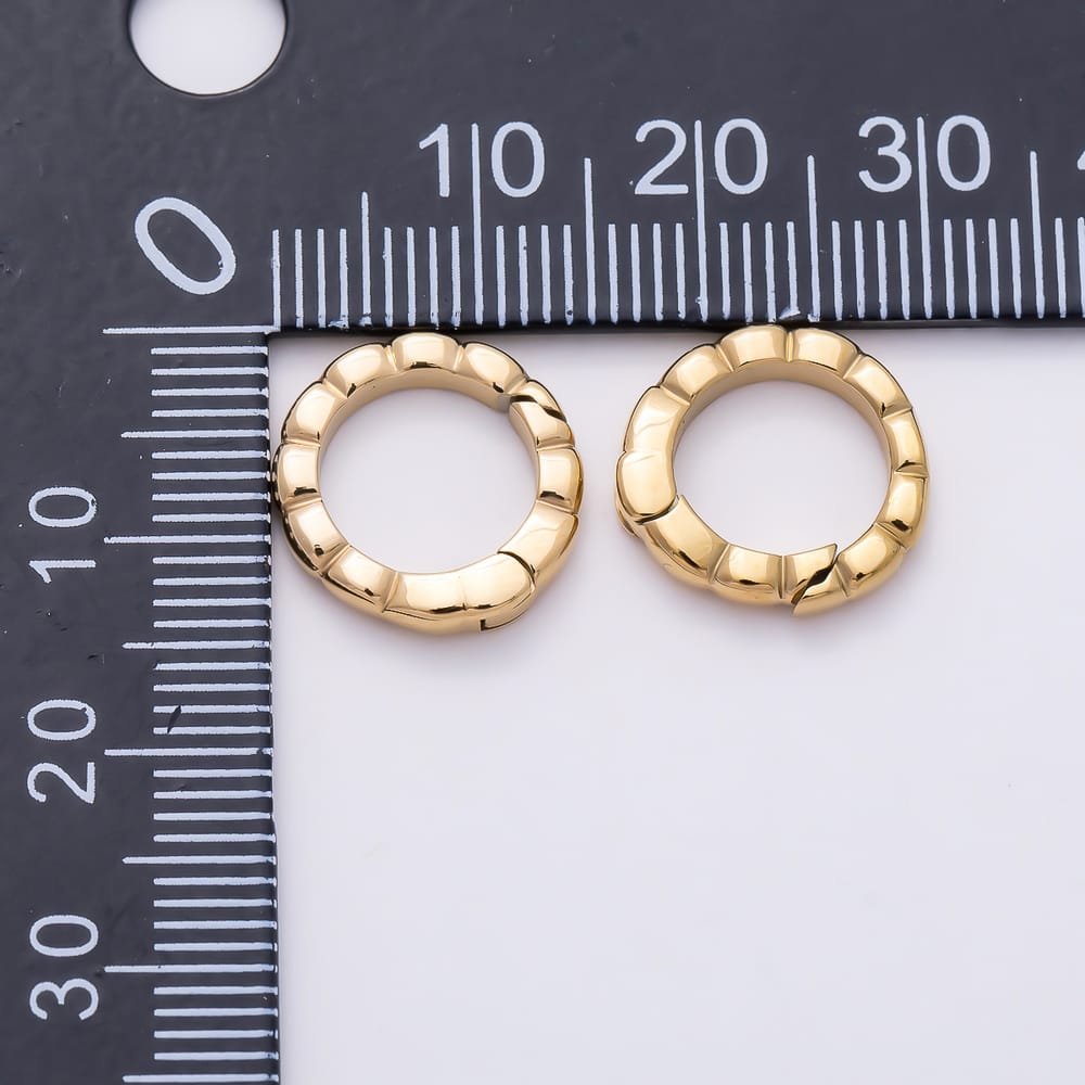 Stainless Steel 13mm Textured Openable Spring O-Ring Snap Clasp Findings | Findings-00613 - Findings-00614