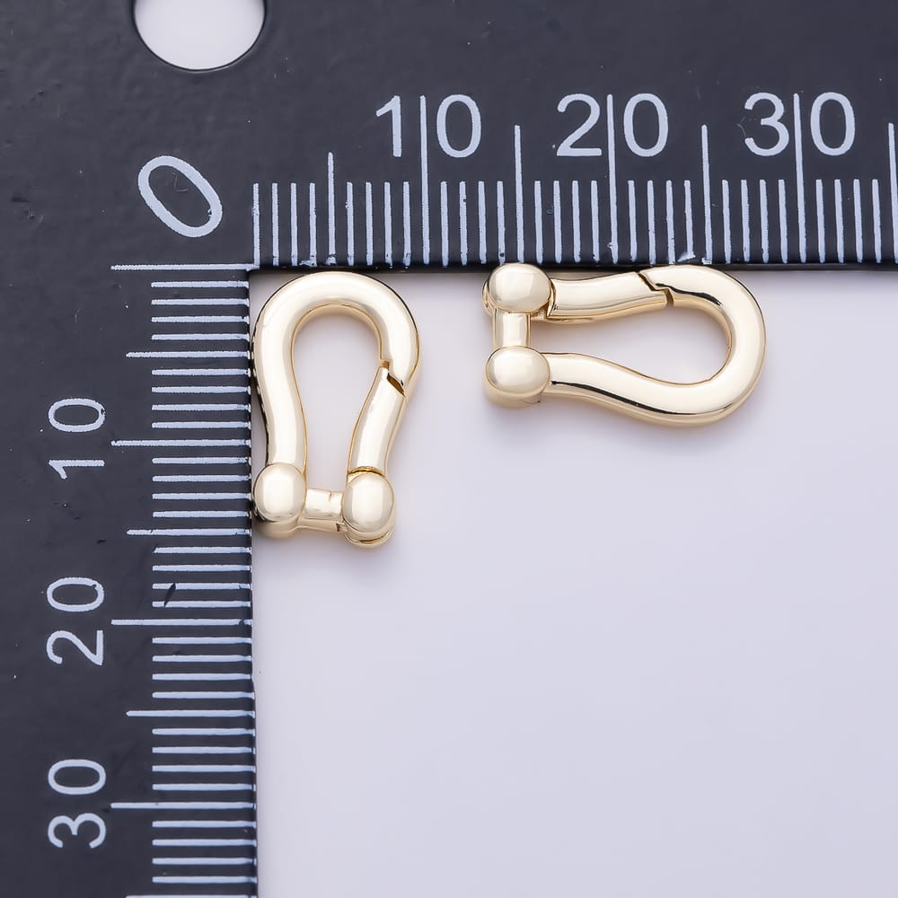 16K Gold Filled 15mm Horseshoe U-Shaped Geometric Minimalist Push Gate Clasps Enhancer Closure Findings | Findings-00680