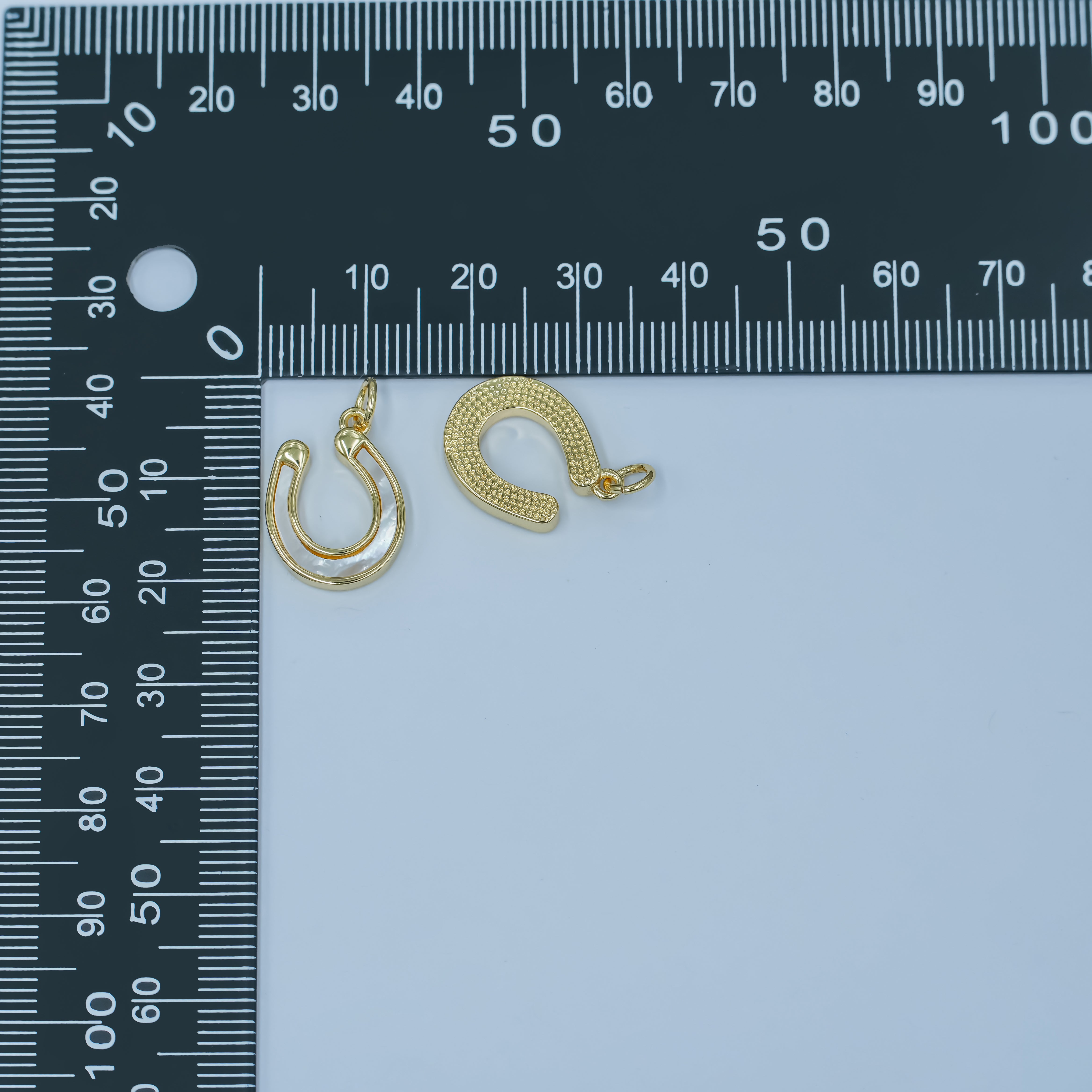 24K Gold Filled Shell Pearl Horseshoe Charm | N077