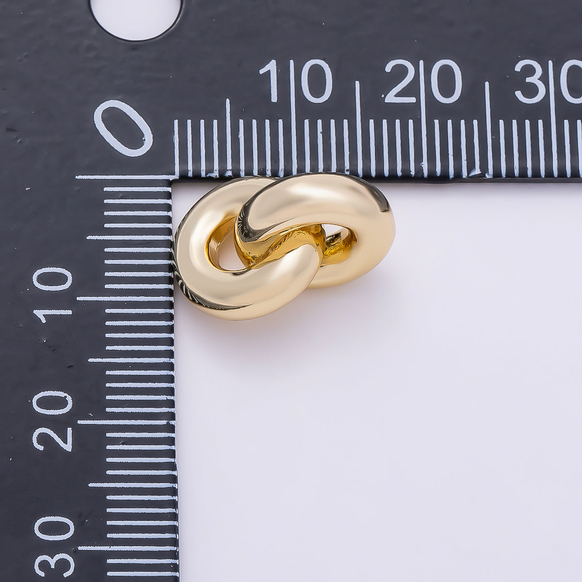 16K Gold Filled Minimalist Double Round Link Slide Pendant | Findings-00409