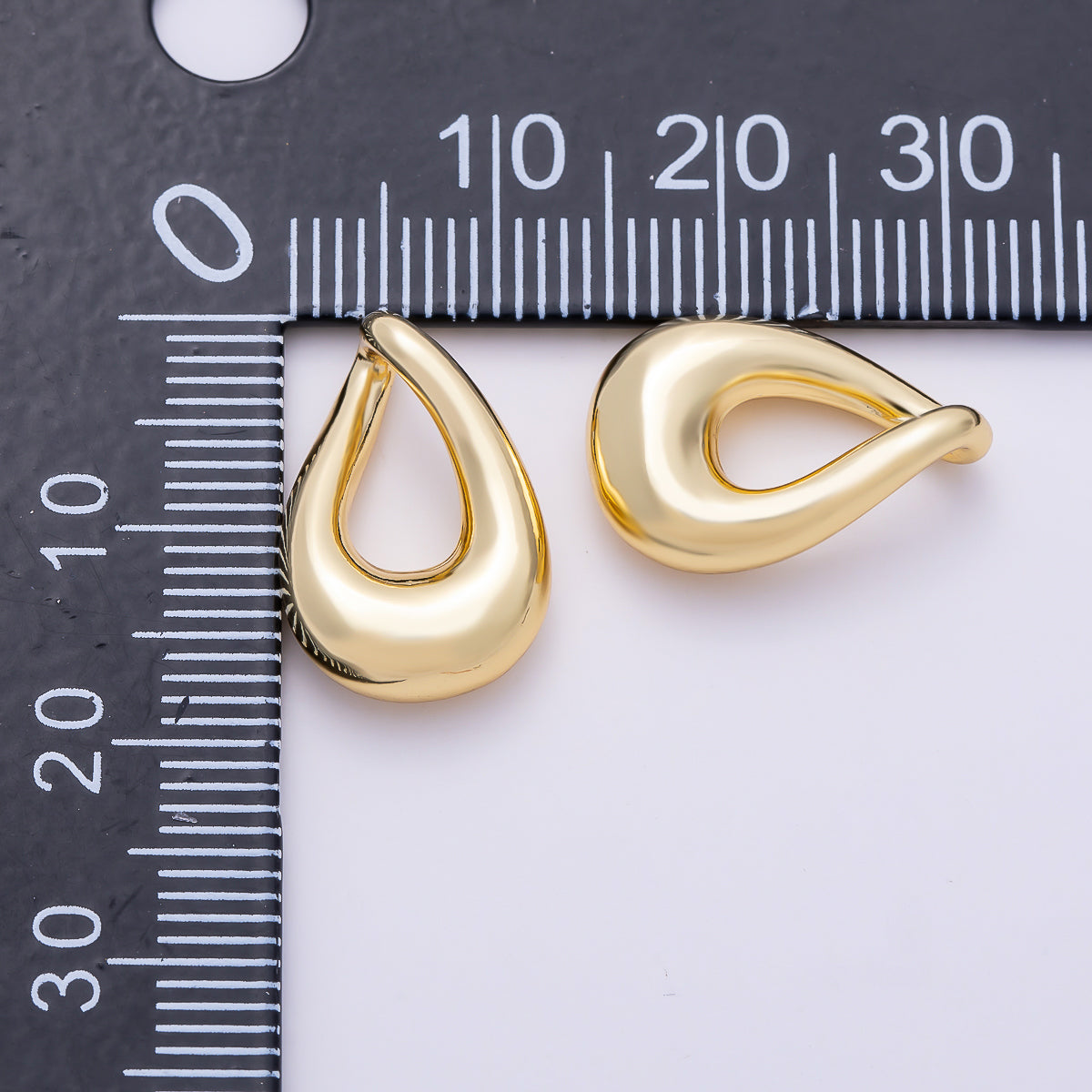 16K Gold Filled 17.7mm Minimalist Chubby Teardrop Pendant Findings in Gold & Silver | Findings-00421 Findings-00422