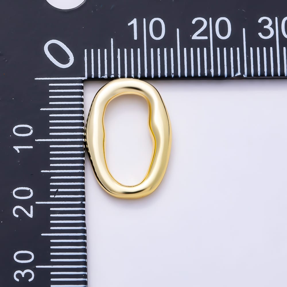 16K Gold Filled 19mm Irregular Oblong Wavy Oval Closed Ring Link Findings | Findings-00575 - Findings-00576