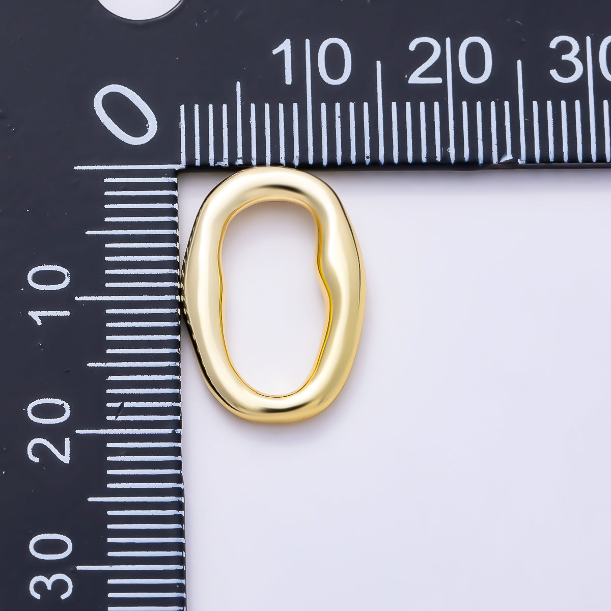 16K Gold Filled 19mm Irregular Oblong Wavy Oval Closed Ring Link Findings | Findings-00575 - Findings-00576