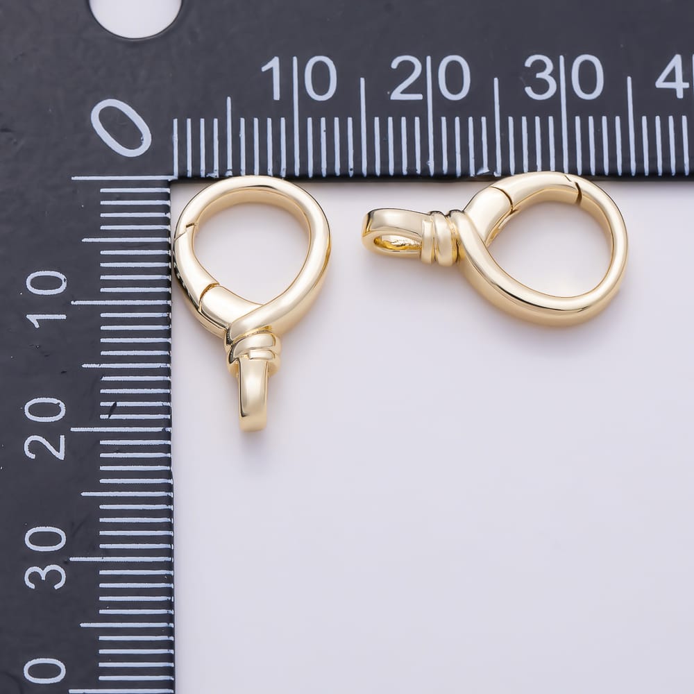 16K Gold Filled 20mm Round Minimalist Push Clasps Enhancer Closure Findings | Findings-00682