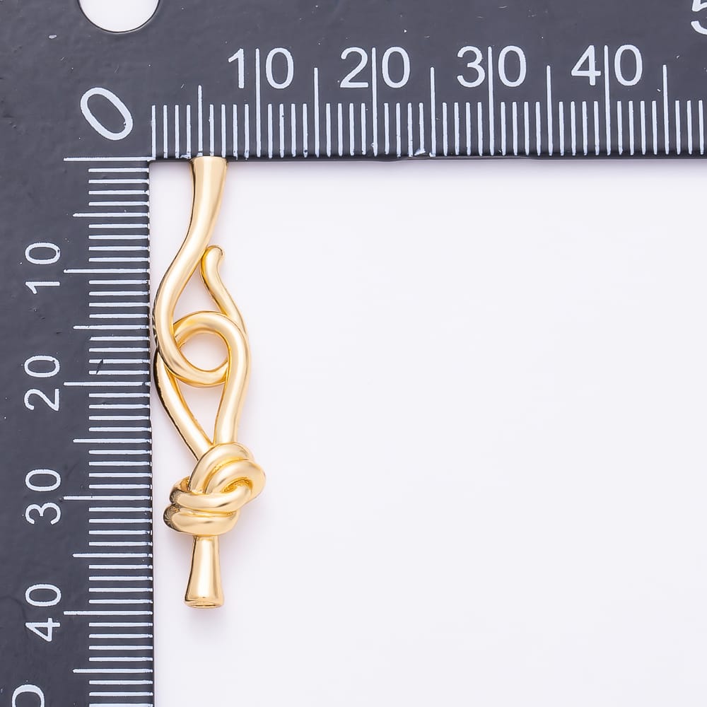 16K Gold Filled 40mm Minimalist Knot Hook Clasp Closure Findings | Findings-00183