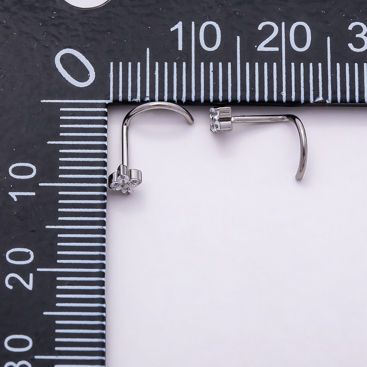 Stainless Steel 3mm Clear CZ Cartilage Nose Single Piercing Stud in Gold & Silver | Findings-00218 Findings-00219