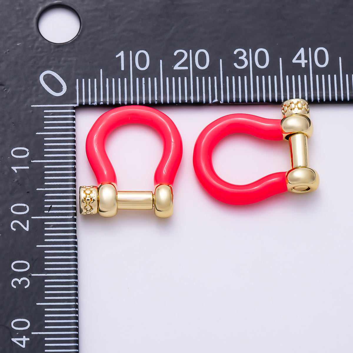 16K Gold Filled 16mm Colorful Horseshoe Anchor Enamel Screw-Pin Clasp | Findings-00550 - Findings-00555