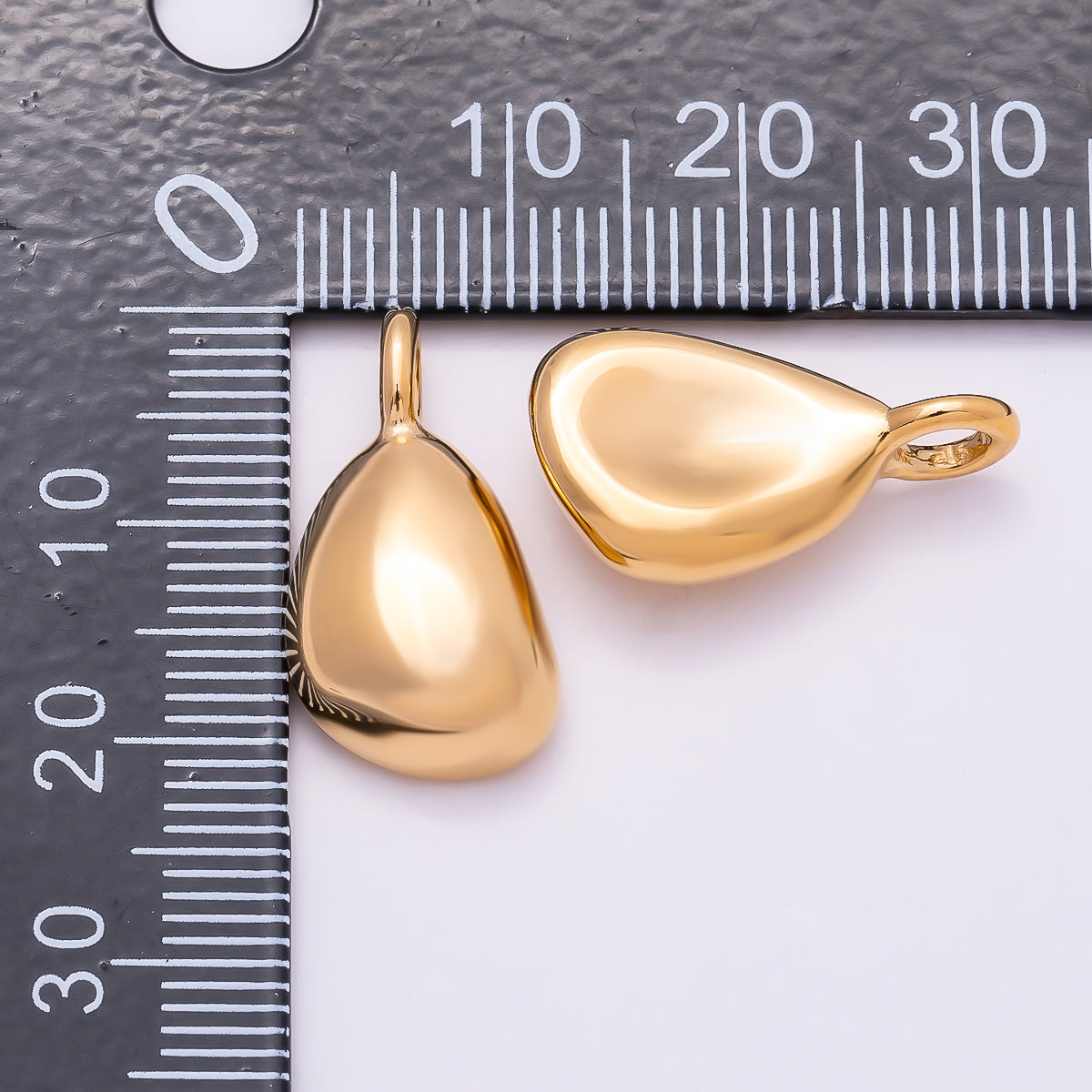 PVD Gold Stainless Steel 21mm Molten Geometric Pendant | Charms-01020