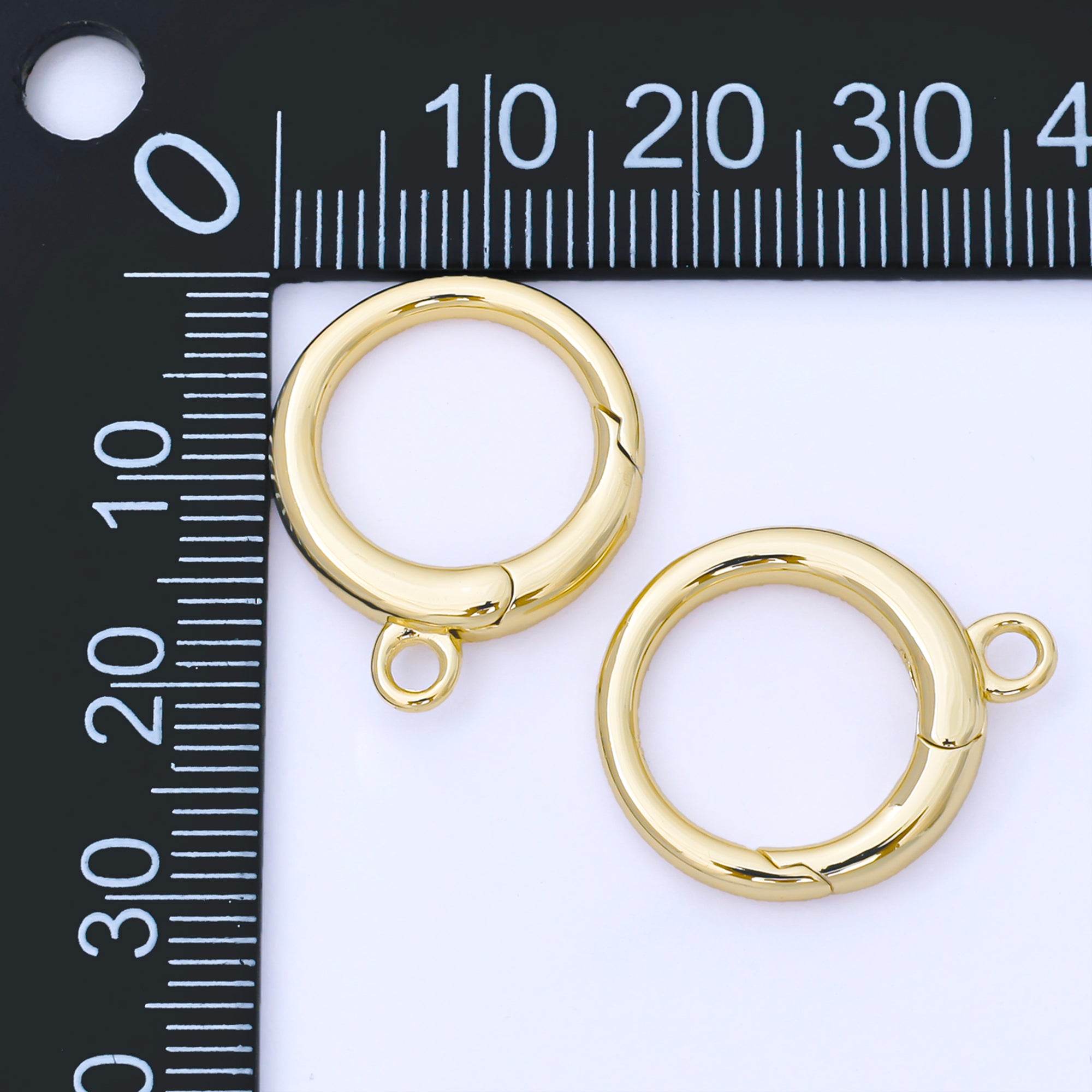 14K Gold Filled 22mm Minimalist Round Push Gate Clasp Open Charm Finding | Z1345