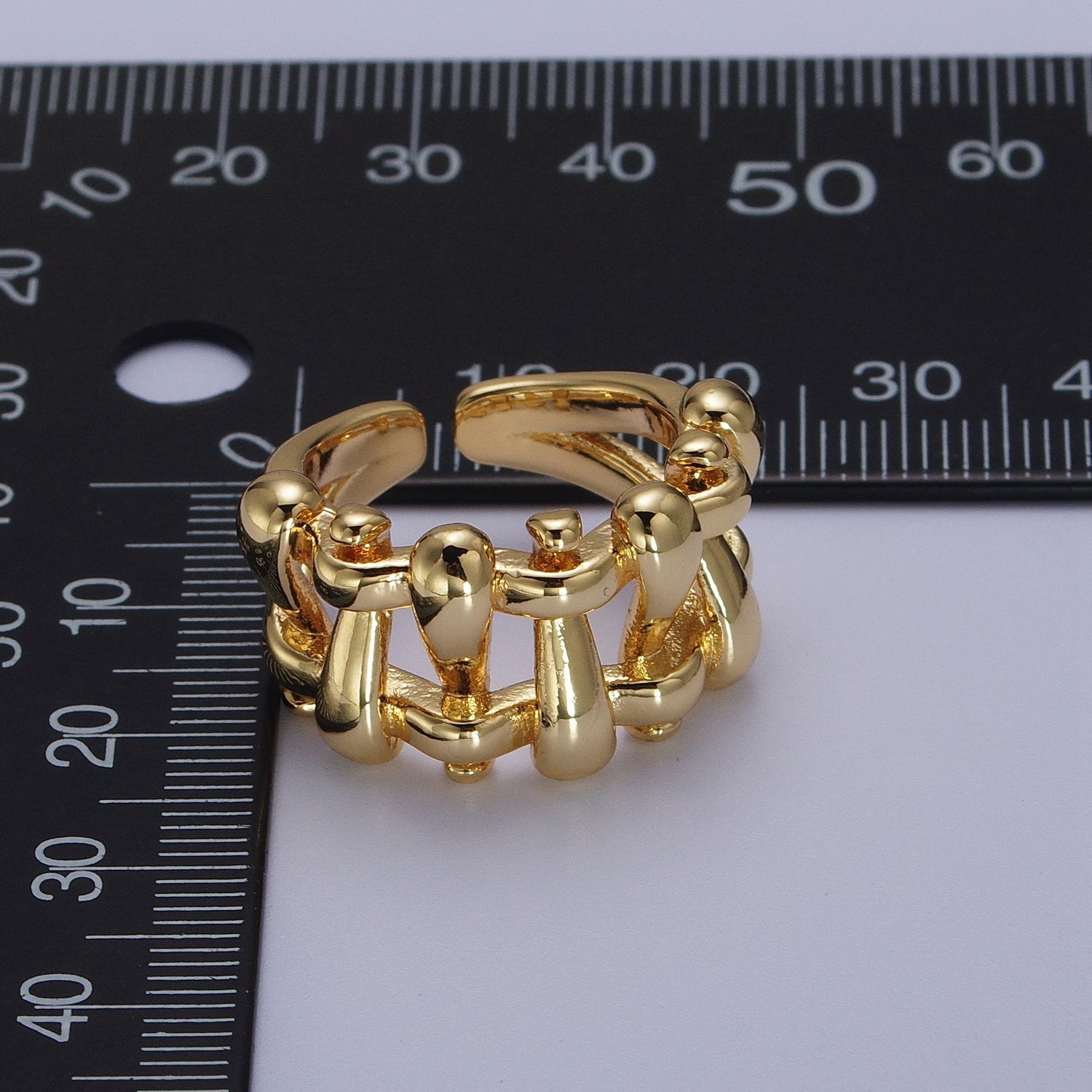 16K Gold Filled Minimalist Gold, Silver Bubble Wide Geometric Rings | O089 O090