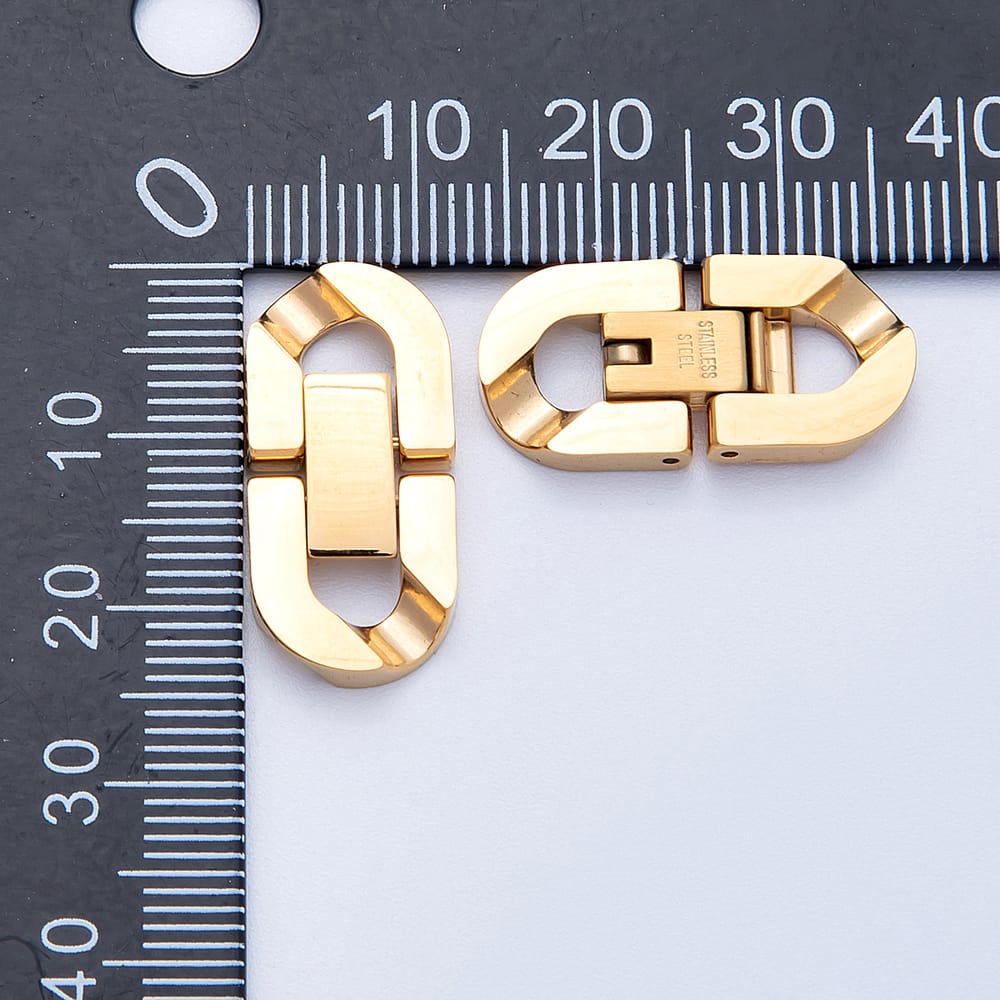 Stainless Steel 23mm Geometric Oval Watch Band Clasp Findings | Findings-00594