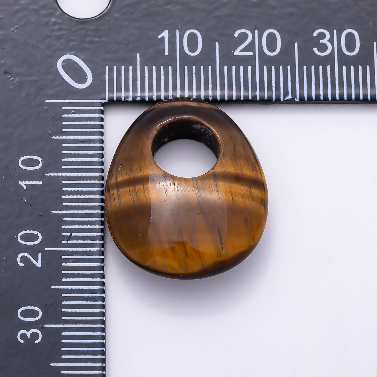25mm Natural Gemstone Chubby Teardrop Slide Charm Pendant | Findings-00470 ~ Findings-00478