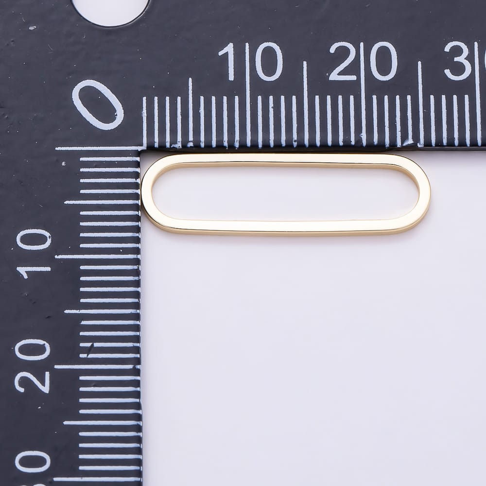 16K Gold Filled 19mm, 24.7mm, 25mm, 32.5mm, 50mm Minimalist Open Oblong Link Findings | Findings-00536