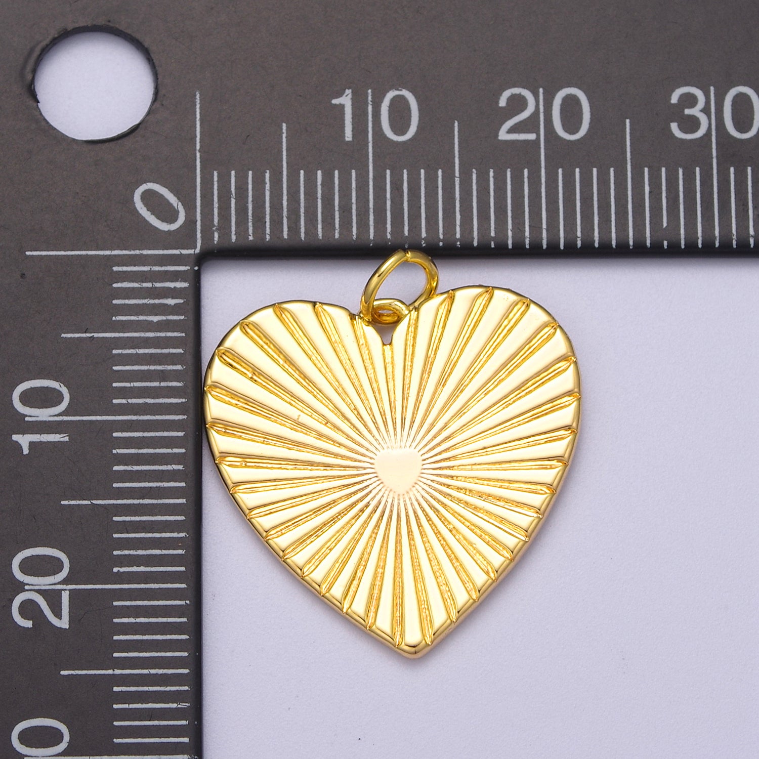 Dainty Sunburst Heart Charm, 16K Gold Filled Sunburst Heart Pendant, Women Sunburst Heart Pendant Jewelry N-271 AC-697